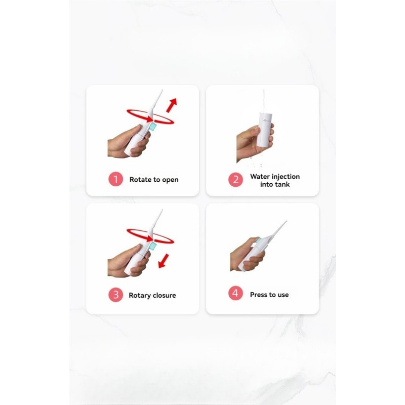 Portable Manual Water Flosser for Teeth Gums High Pressure Oral Irrator for Deep Clean Anywhere