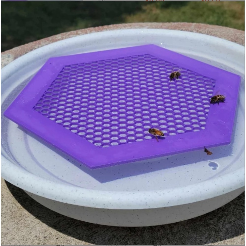 Premium Floating Bee Waterer Island Hexagonal Beekeeping Water Station for Safe Bee Hydration