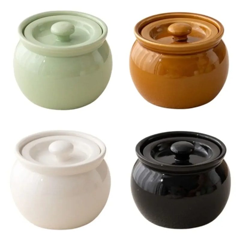 Ceramic Single Serve Stew Pot Small Ceramic Soup Pot For One Person Food Grade Non Stick Cooking 2