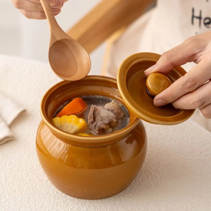 Ceramic Single Serve Stew Pot Small Ceramic Soup Pot For One Person Food Grade Non Stick Cooking 3