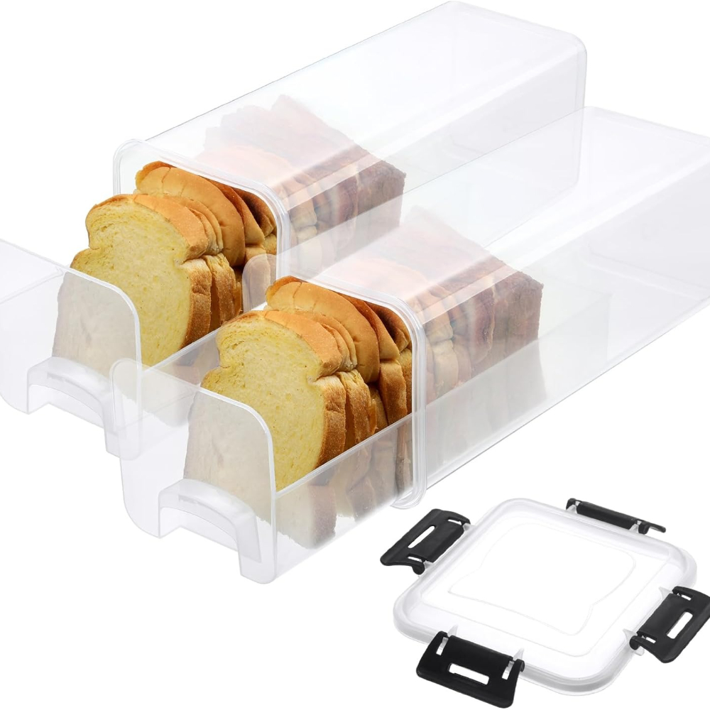 Premium Bread Storage Box with Airtight Sealing Lid Sandwich Loaf Keeper