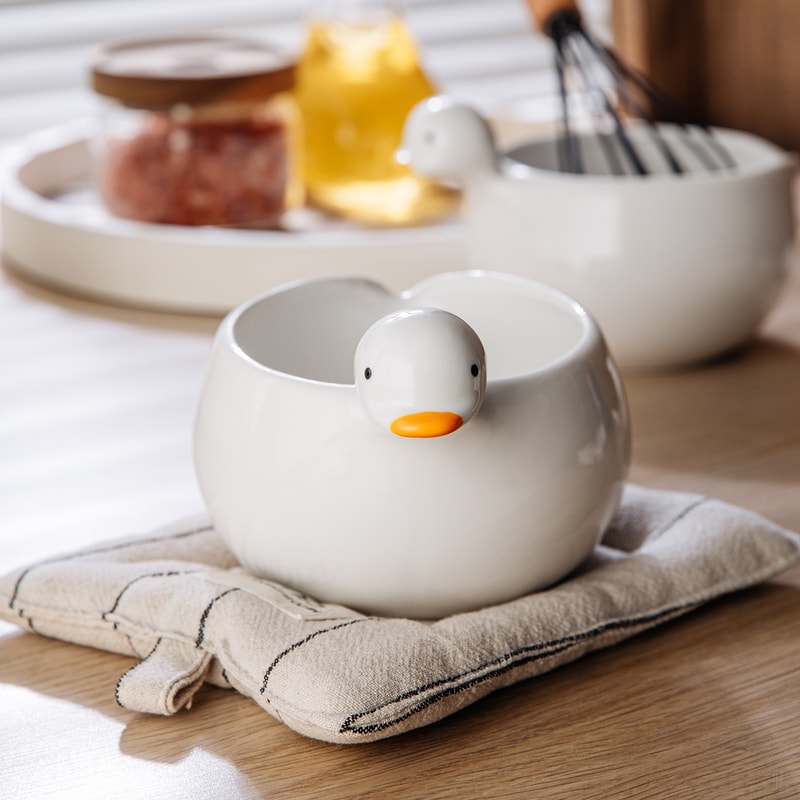 Ceramic Duck Egg Beater Mixing Bowl Stylish Kitchen Utensil For Easy Egg Stirring Pouring 3