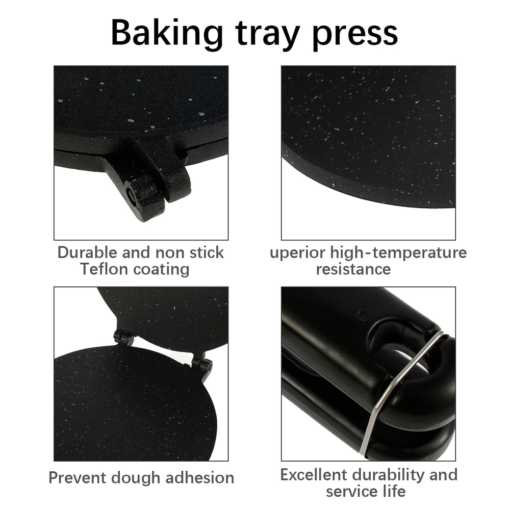 Heavy Duty Aluminum Tortilla Press Pan Non Stick Manual Flatbread Maker with Heat Resistant Handle
