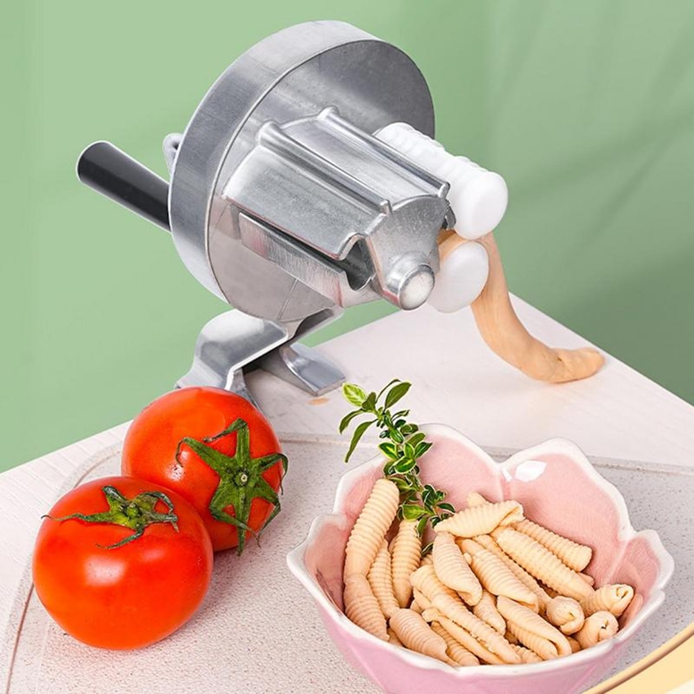 Manual Pasta Maker Machine with Hand Crank Cavatelli and Macaroni Tool for Fresh Homemade Pasta