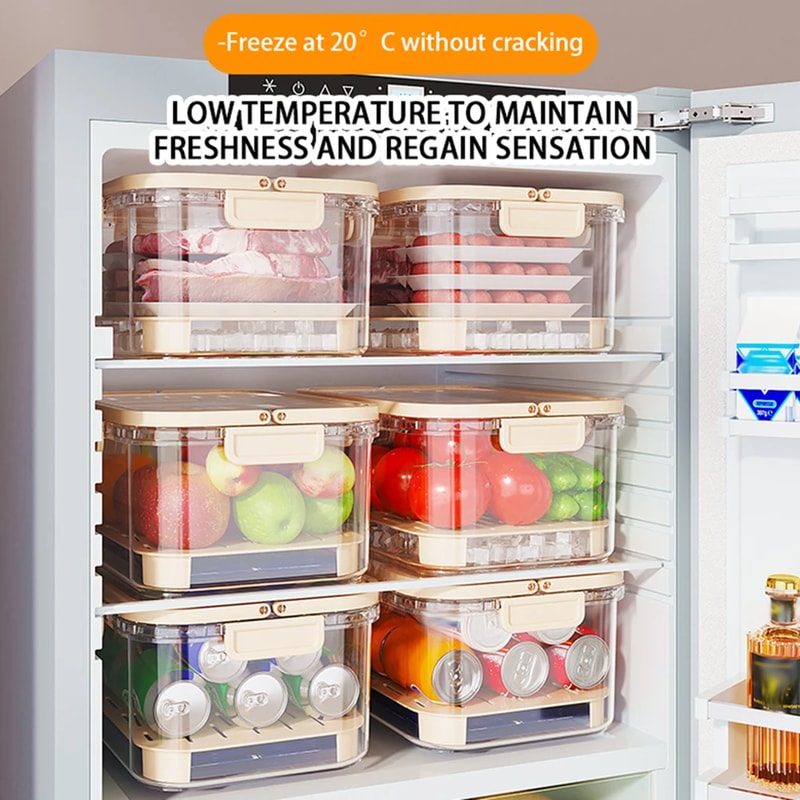 Large Capacity Airtight Food Storage Container with Drain Tray Portable Camping Food Box