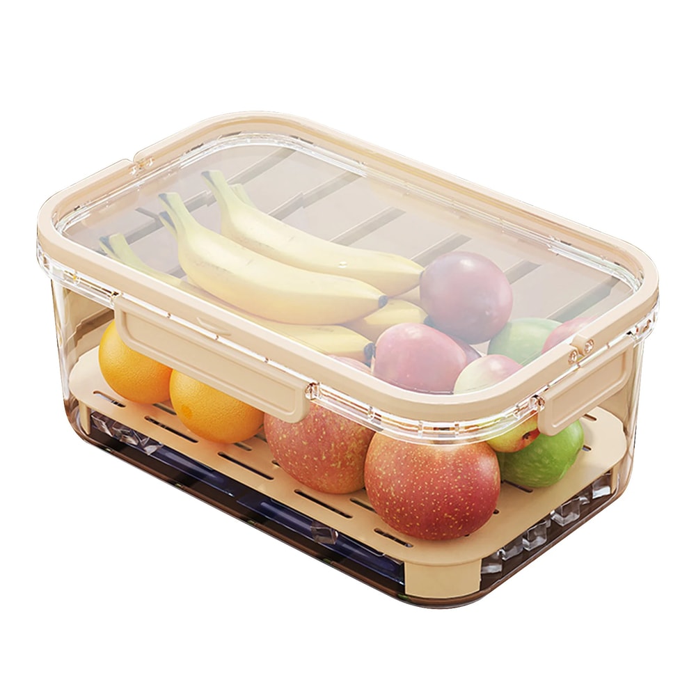 Large Capacity Airtight Food Storage Container with Drain Tray Portable Camping Food Box