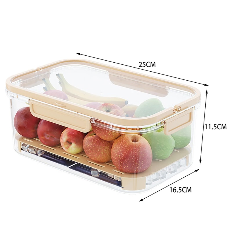 Large Capacity Airtight Food Storage Container with Drain Tray Portable Camping Food Box