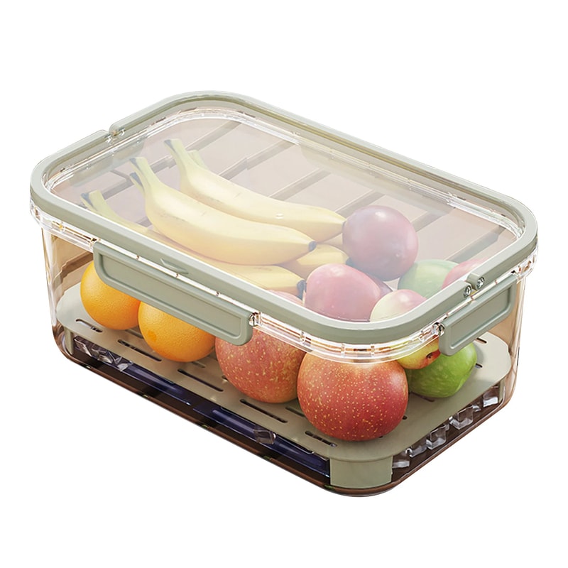 Large Capacity Airtight Food Storage Container with Drain Tray Portable Camping Food Box