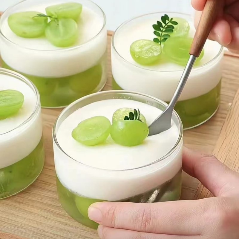 Elegant Clear Glass Dessert Bowls Set Heat Resistant Mini Serving Cups For Pudding Ice Cream Sauces 3