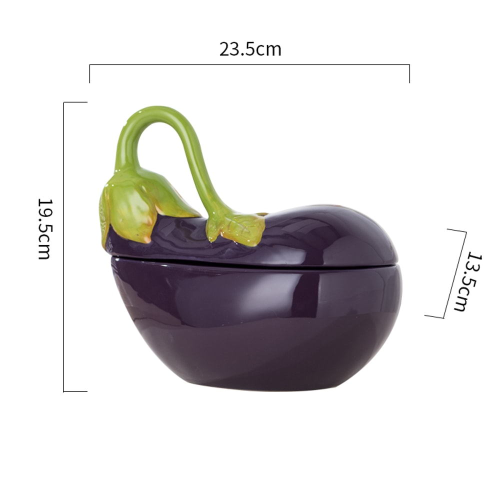 Premium Purple Ceramic Bowl with Lid Versatile Salad, Soup Noodle Serveware