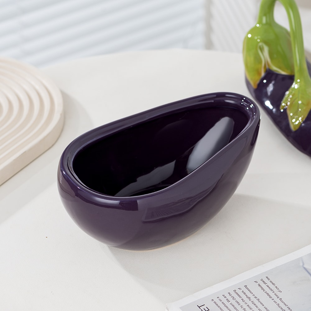 Premium Purple Ceramic Bowl with Lid Versatile Salad, Soup Noodle Serveware