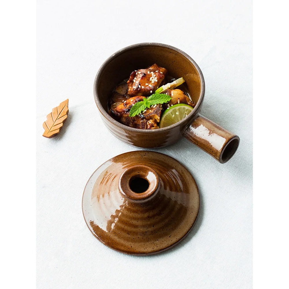 Premium Ceramic Clay Casserole Clay Pot Cooking Pot With Lid Heat Resistant Stew Rice Soup Porridge 4