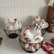 Rustic Hen-Shaped Ceramic Egg Holder with Lid Farmhouse Kitchen Organizer