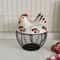 Rustic Hen-Shaped Ceramic Egg Holder with Lid Farmhouse Kitchen Organizer