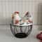 Rustic Hen-Shaped Ceramic Egg Holder with Lid Farmhouse Kitchen Organizer