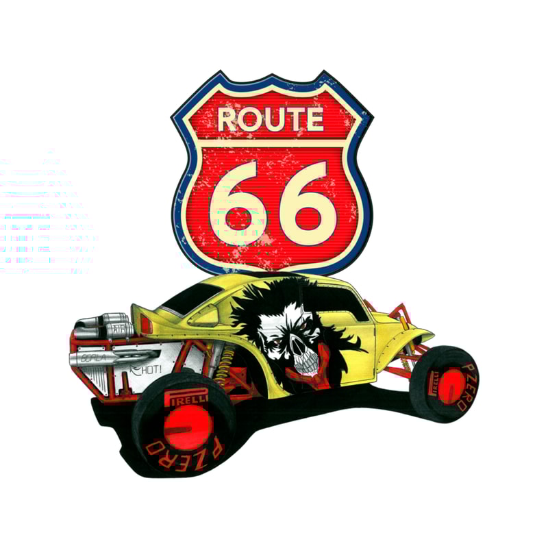 Yellow Buggy. Route 66 .png