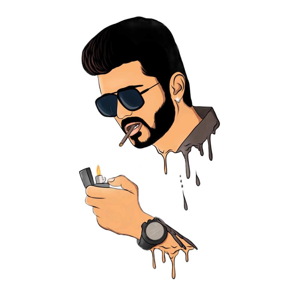 actor vijay stylist with cigarette Premium .png