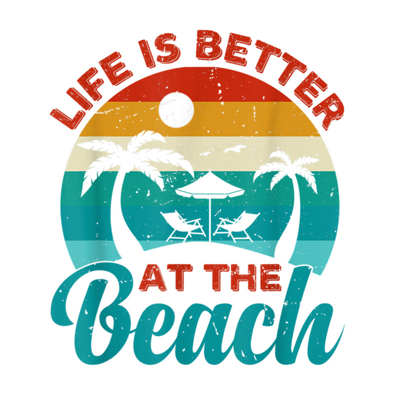Vintage Life Is Better At The Beach Retro Sunset Gift   .png