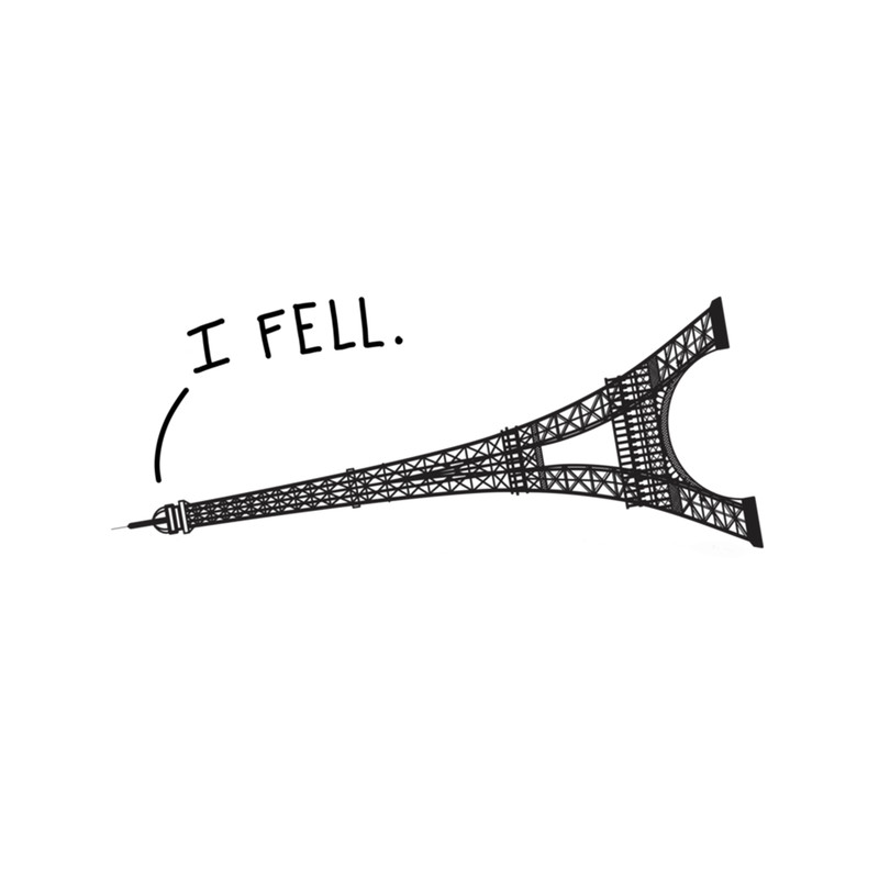 I Fell Tower - Funny French pun Fitted Scoop .png