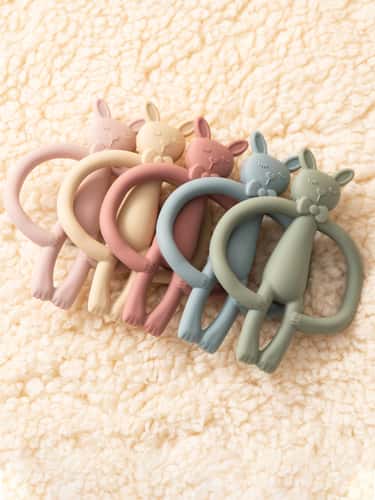 Toys Teething Infant Chewing Toy, Color Kids Silicone Teether, Gifts Newborn Cartoon Rabbit Teether
