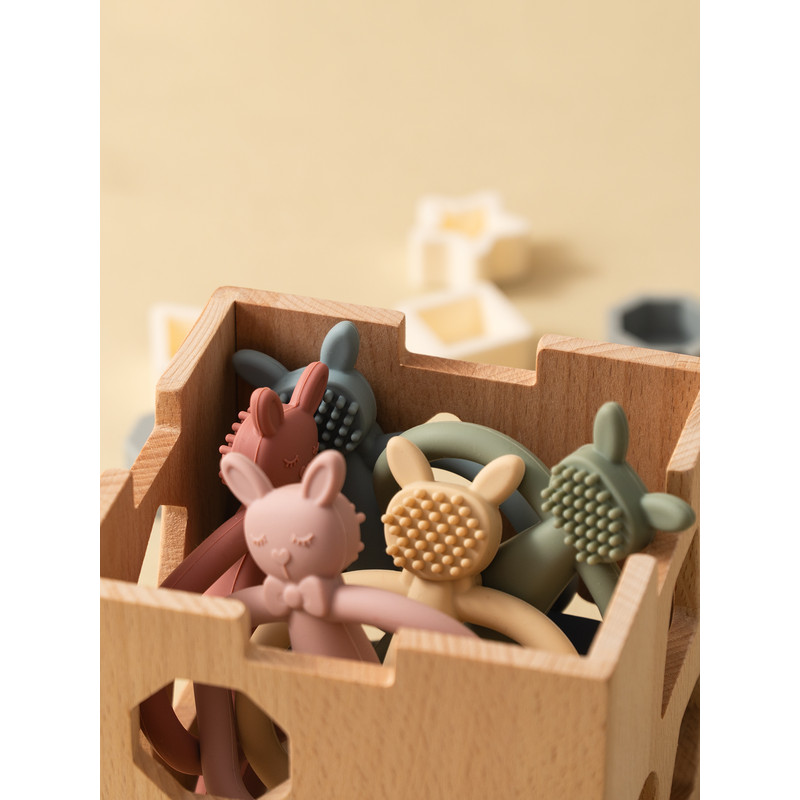 Toys Teething Infant Chewing Toy, Color Kids Silicone Teether, Gifts Newborn Cartoon Rabbit Teether