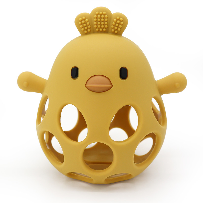 Cartoon Chick Shape Baby Toys, Chewing Training Baby Products, Baby Silicone Teether Toys