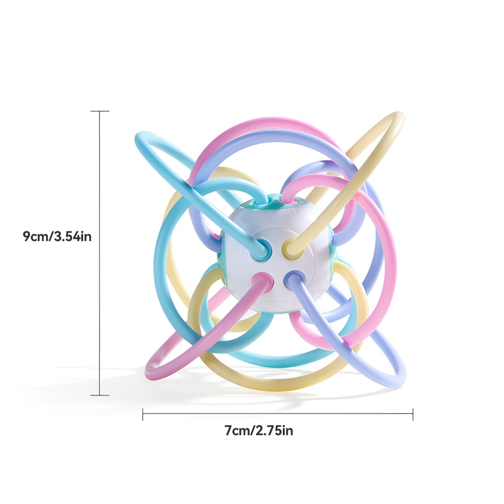 Educational Toy Ball Manhattan Square Golfer Sensory Grips Teether Grinding Ball Baby Learning Play 5