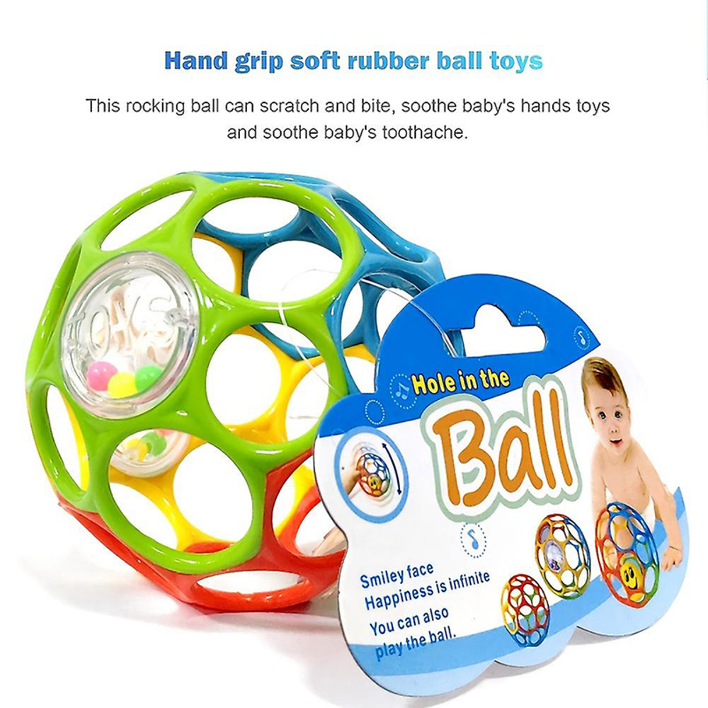 Educational Sensory Toy for Infants, Soft Baby Grasping Ball, Random Color Rattles with Bell Ball Early Education Play