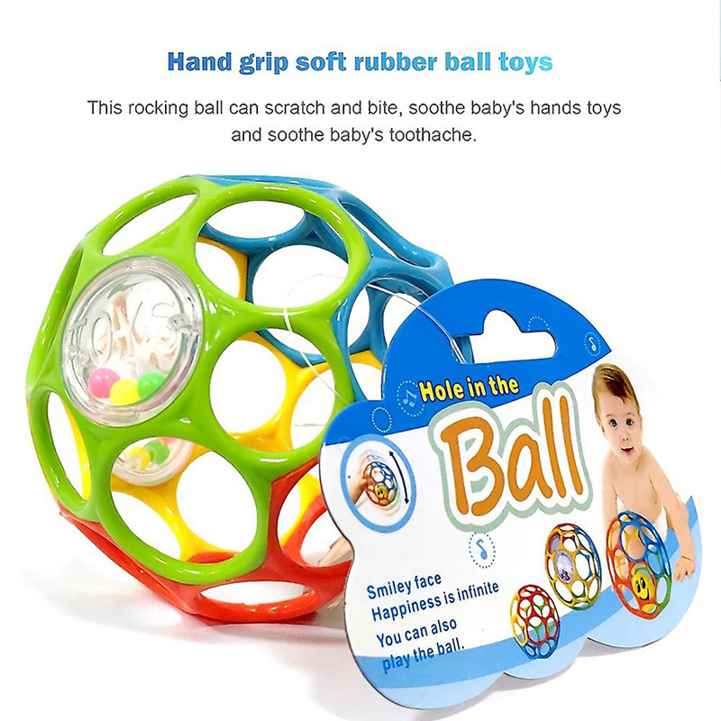 Educational Sensory Toy for Infants, Soft Baby Grasping Ball, Random Color Rattles with Bell Ball Early Education Play