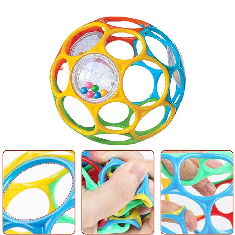 Educational Sensory Toy for Infants, Soft Baby Grasping Ball, Random Color Rattles with Bell Ball Early Education Play