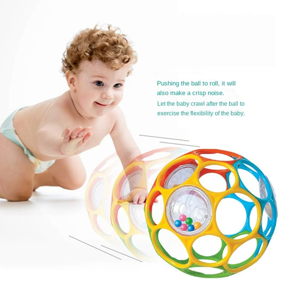 Educational Sensory Toy for Infants, Soft Baby Grasping Ball, Random Color Rattles with Bell Ball Early Education Play