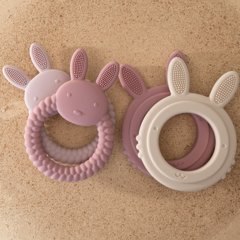 BPA Free Cartoon Rabbit Baby Teether Silicone Toy Health Molar Chewing Nursing Teething Gifts Baby 2