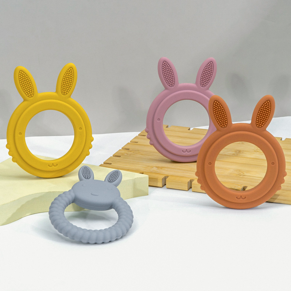 BPA Free Cartoon Rabbit Baby Teether Silicone Toy Health Molar Chewing Nursing Teething Gifts Baby 3