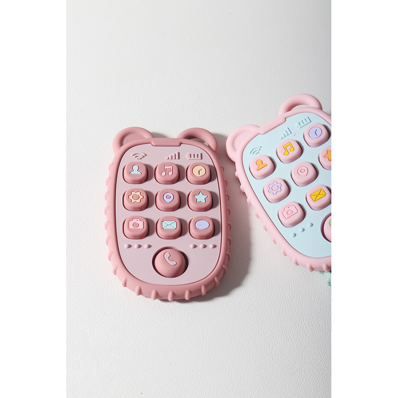 Shape Silicone Teether Teething Toy, New Baby Teether Mobile Phone, Baby Gift Set, Sensory Toy for Kids, Soft Chew