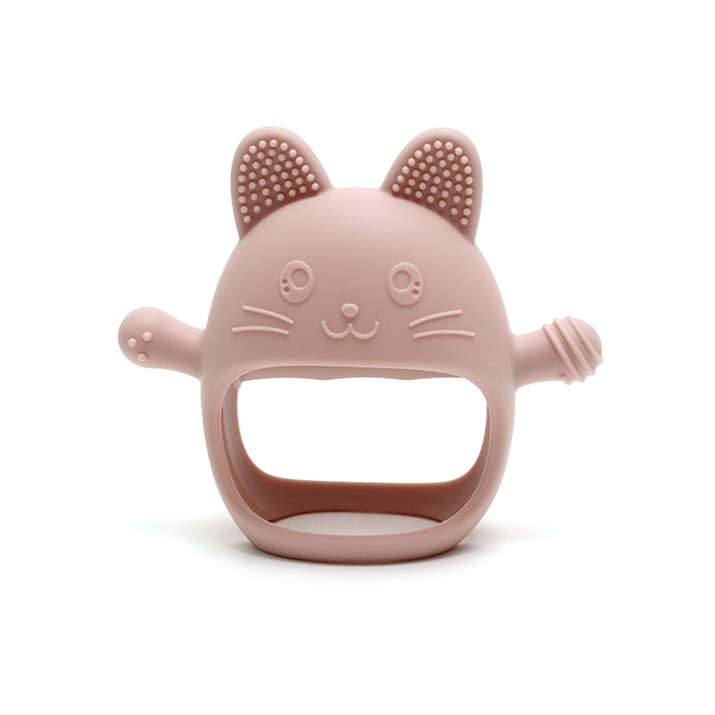 Cute Bunny Design Baby Teething Mittens Anti Sucking Hand Guard Food Grade Silicone Glove Chew Toy 5