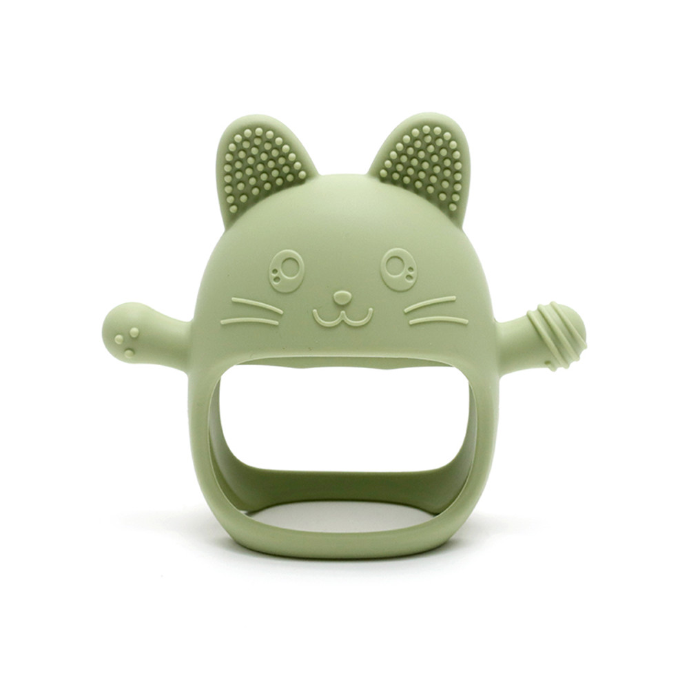 Cute Bunny Design Baby Teething Mittens Anti Sucking Hand Guard Food Grade Silicone Glove Chew Toy 6