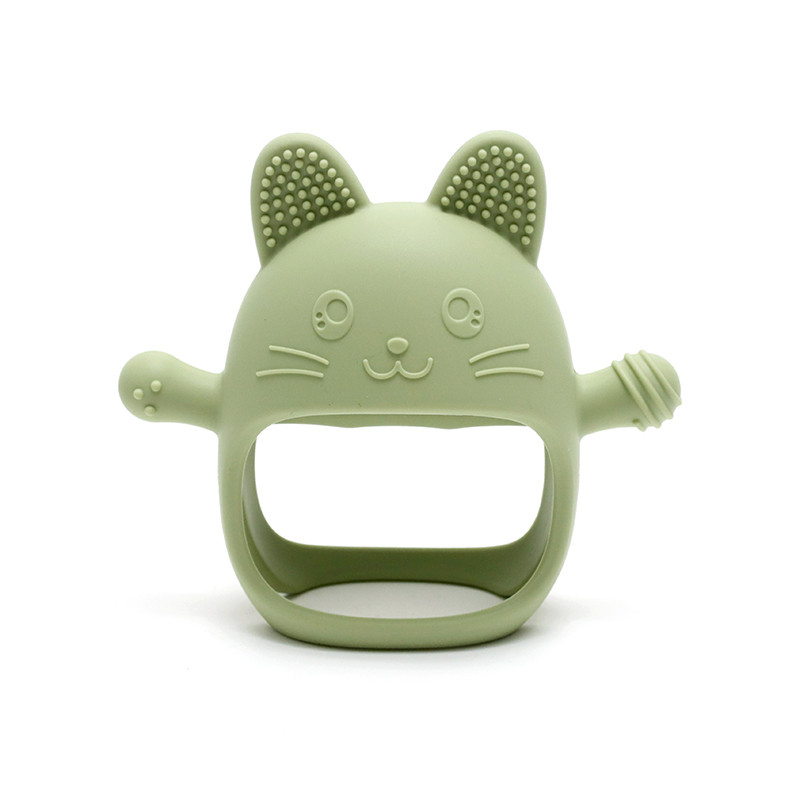 Cute Bunny Design Baby Teething Mittens Anti Sucking Hand Guard Food Grade Silicone Glove Chew Toy 6