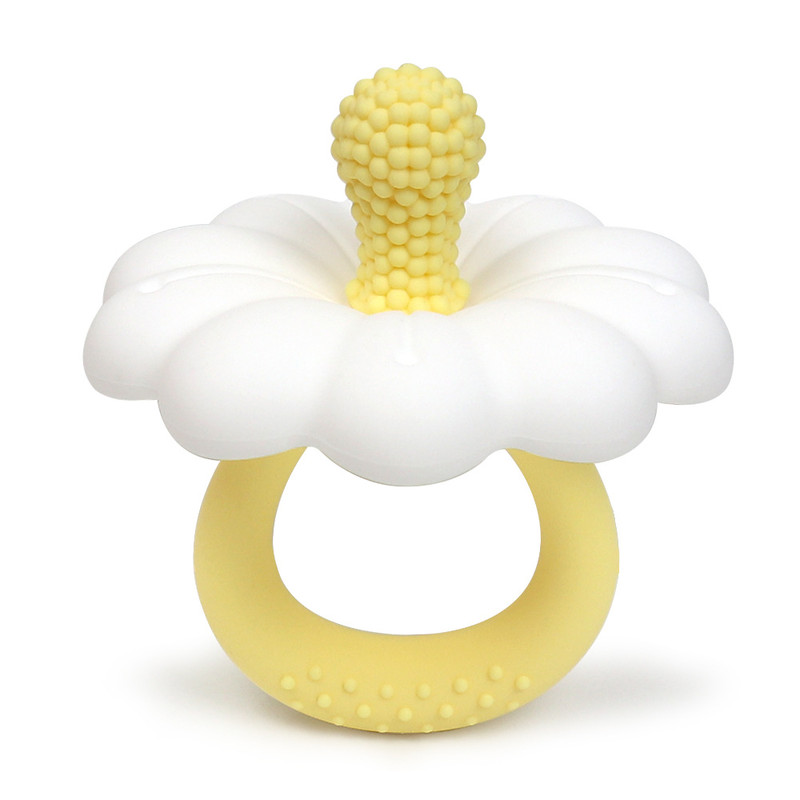 Teether silicone pacifier teether, hot sale Baby flower shape, free teether toy, big size baby BPA safe soothing teether