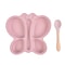 Cute Bear Baby Bowl Food Grade Silicone Double Plate For Meals Macaron Color Suction Cup Bowl 14