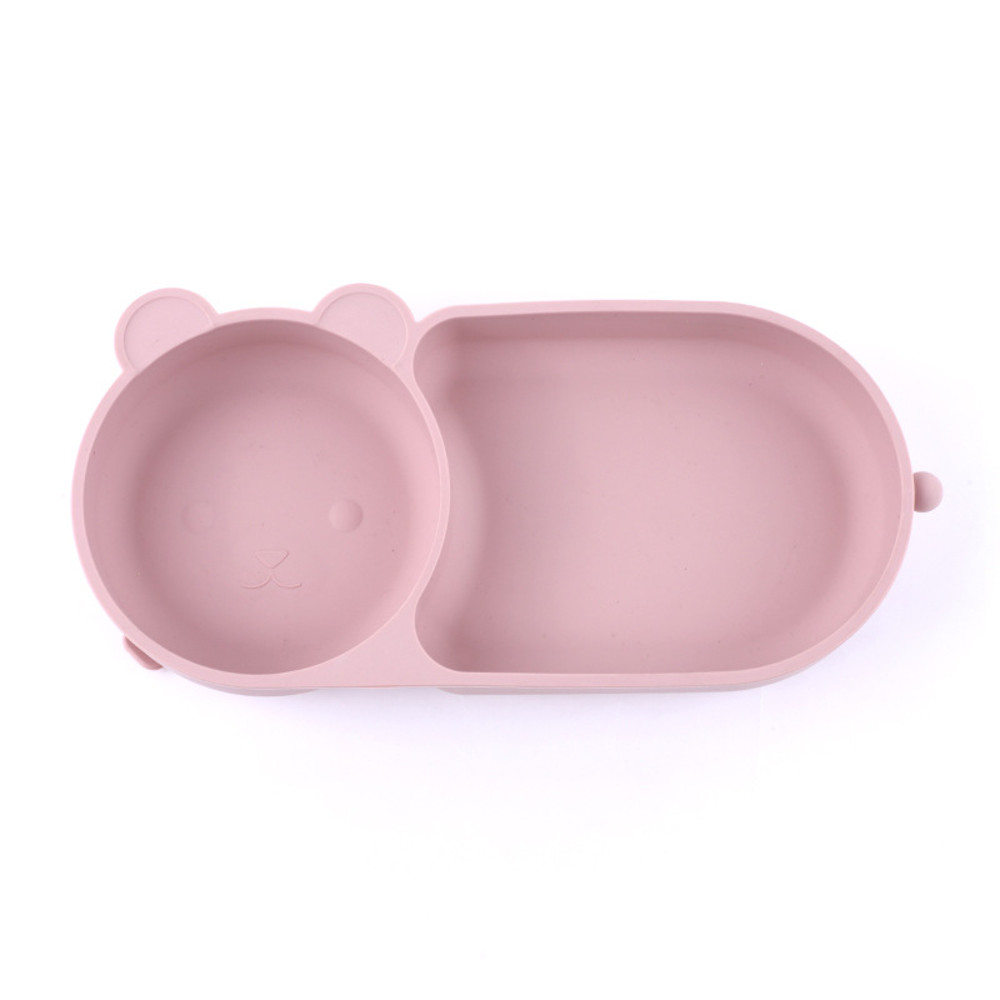 Baby Silicone Suction Cup Bowl Cute Bear Design Macaron Color 100 Food Grade Silicone BPA Free Doub 8
