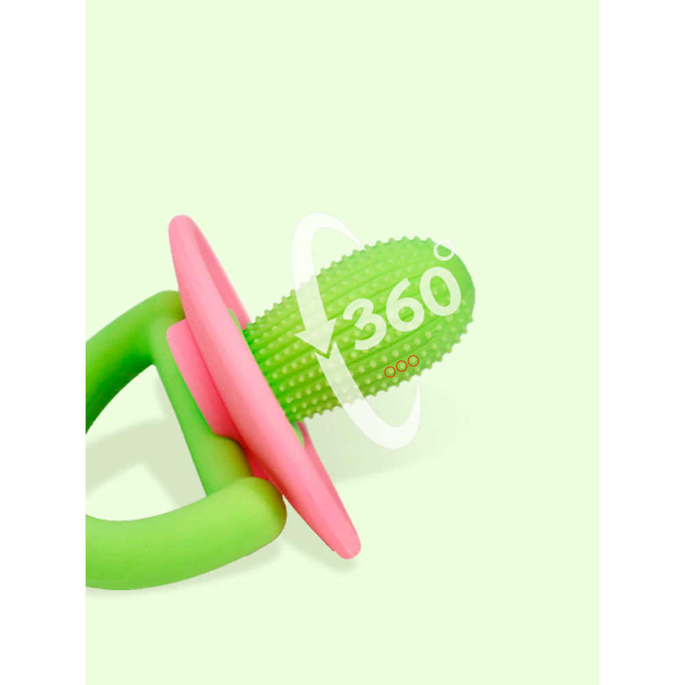 Soft Molar Stick With Massage Dot Silicone Teether Ring Pacifier Type Teething Tool For Babies 1