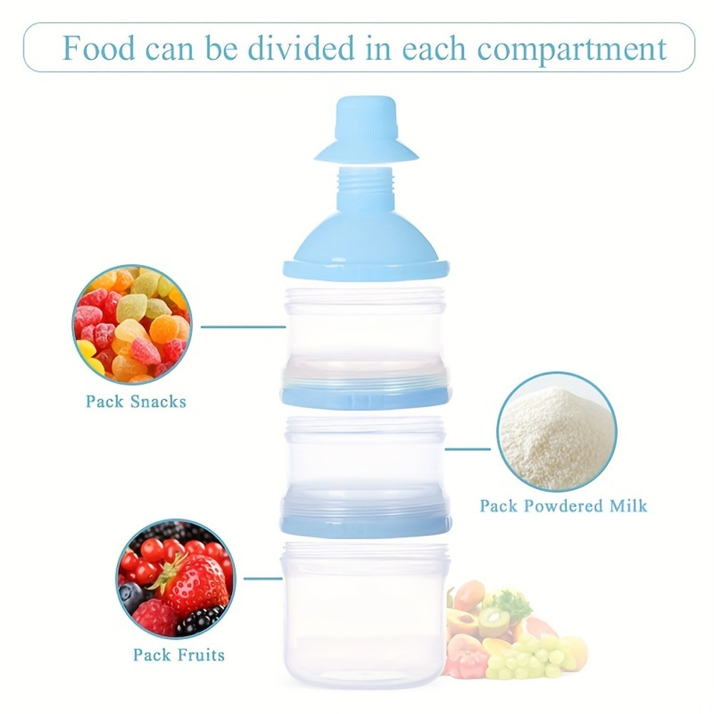Multi Layer Baby Milk Powder Box, 5 Compartment Large Capacity Food Supplement Box for Easy Travel and Storage