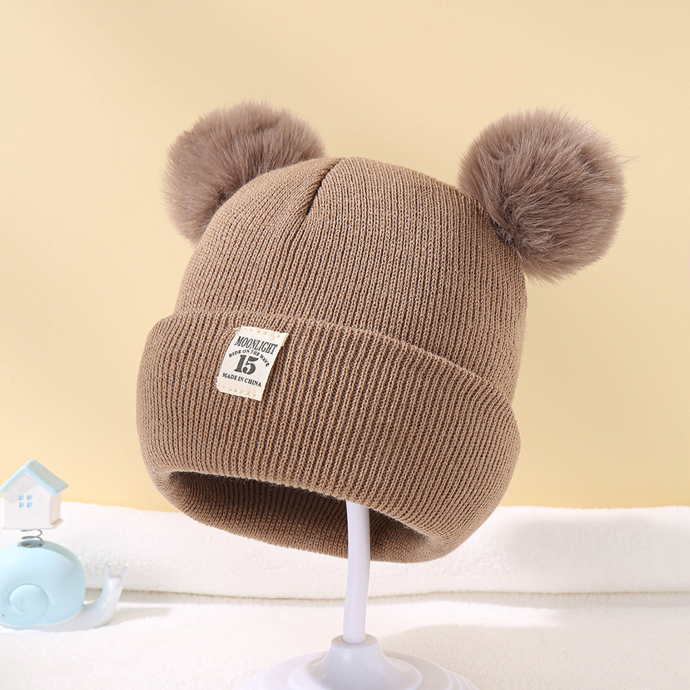 Knitted Baby Hat With Pom Pom For Boys And Girls Solid Color Winter Beanie 03 Years Old Comfortable 5