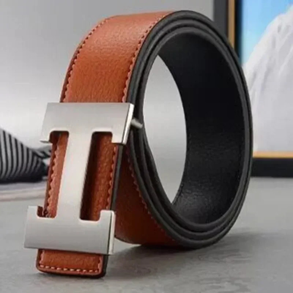 High Quality Men Belt Genuine Second Cow Leather Strap New Casual Designer Belt With Male Smooth Bu 3