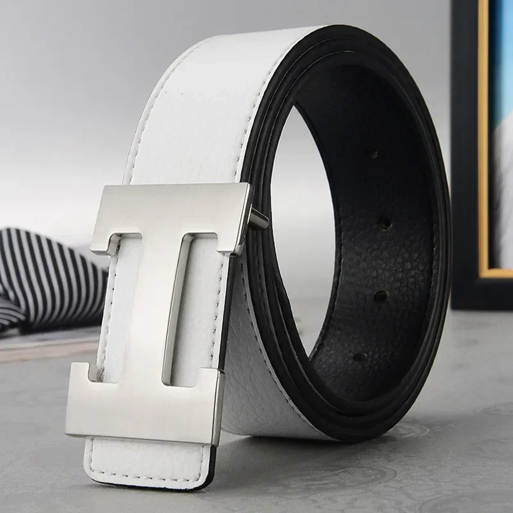 High Quality Men Belt Genuine Second Cow Leather Strap New Casual Designer Belt With Male Smooth Bu 5