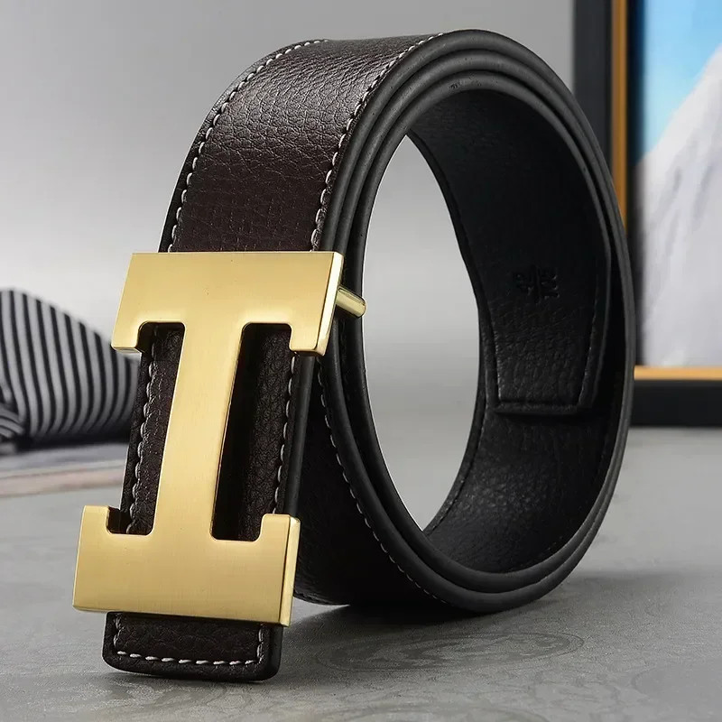 High Quality Men Belt Genuine Second Cow Leather Strap New Casual Designer Belt With Male Smooth Bu 8