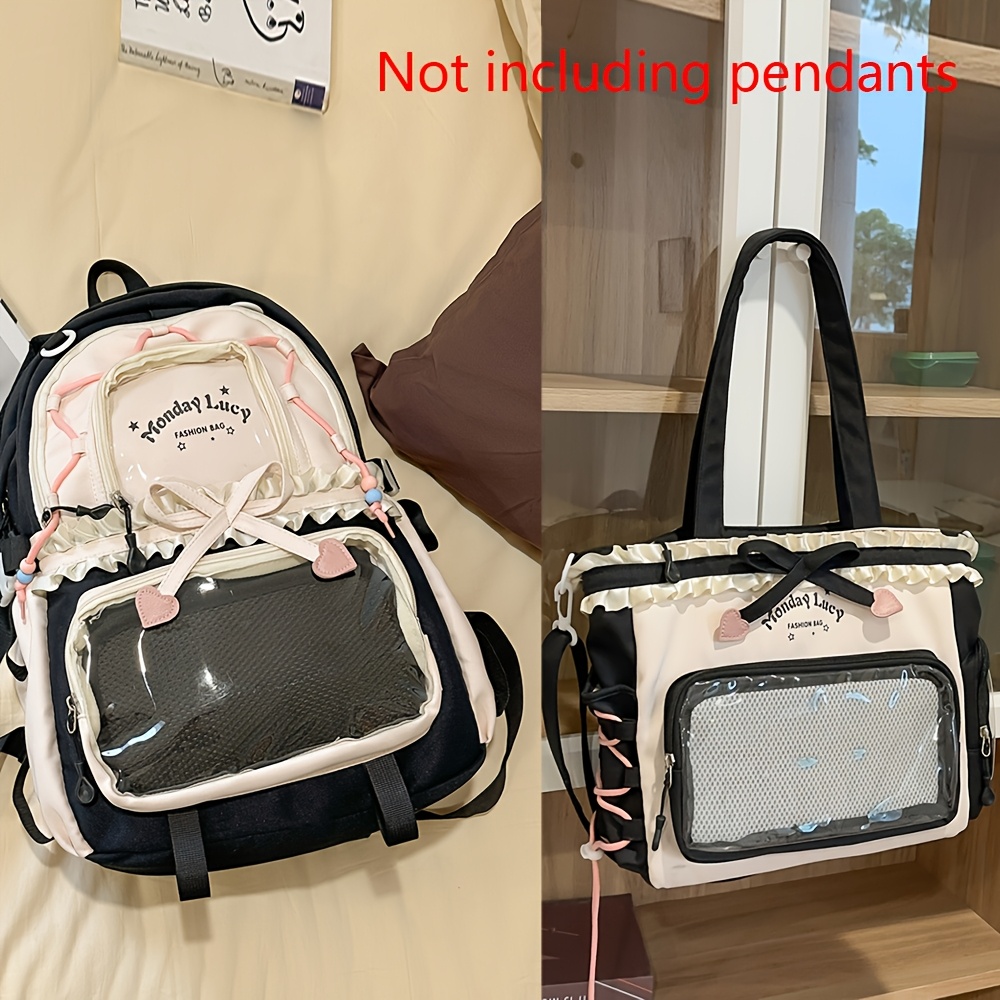 Two Piece Womens Bag Set Lightweight Cute Backpack Back To School Season Bag Lace Style Pain Bag Fo 5