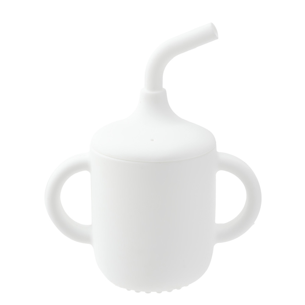 Infant Silicone Learning Cup Double Handle Baby Feeding Straw Color Kids BPA Free Training Drinking 5