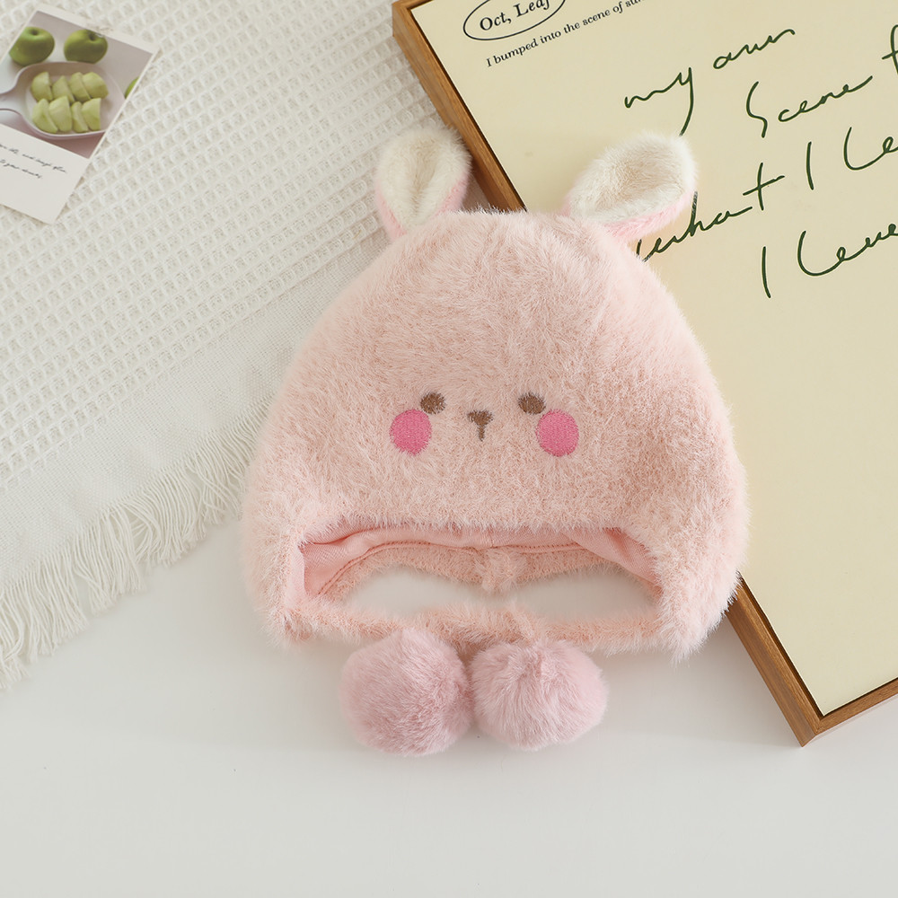 Winter Baby Beanies for Kids, Plush Warm Hat with Ear Protection for Boys & Girls