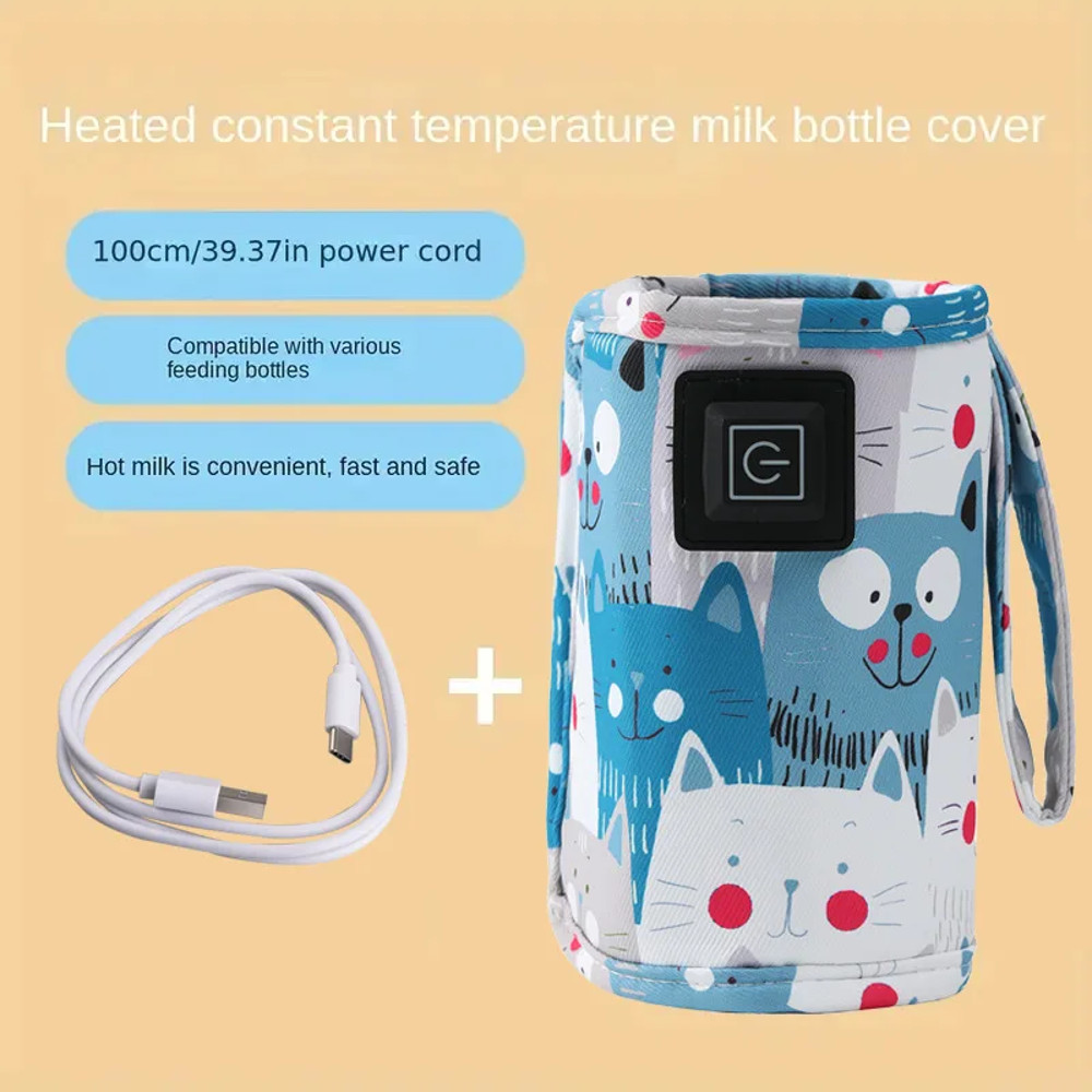 Travel Stroller Insulated Bag USB Milk Water Warmer Baby Nursing Bottle Heater Safe Kids Winter Sup 5